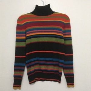 VINTAGE(Y) RAINBOW STRIPED TURTLENECK JOSEPH A.